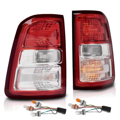 G-PLUS Tail Lights Assembly w/Bulbs Compatible with Dodge Ram 1500 2019-2023, Not Fit Ram 1500 Classic And LED Type, Left & Right Rear Brake Lamps, Red Lens, 55112988AE 55112989AE