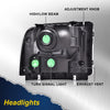 G-PLUS Headlights Assembly, Compatible with Ford F250 F350 F450 F550 Super Duty 1999-2004/Fit Ford Excursion 2000-2004 Bumper Headlamps, Clear Lens Chrome Housing Clear Reflector,faros delanteros