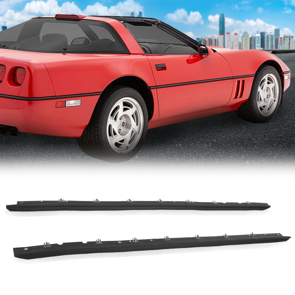 G-PLUS Window Felt Sweeps Weatherstrip Pair w/Rivets Belt Outer Compatible with Chevy Corvette C4 (Coupe and Convertible) 1984-1996