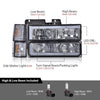 G-PLUS LED Corner Headlights w/Bulbs Fit GMC C/K1500 C/K2500 Yukon Suburban 1994-1999,Fit GMC C/K2500 C/K3500 1994-2000 Smoke Lens Chrome Housing Amber Reflector Bumper Headlamps,faros Assembly