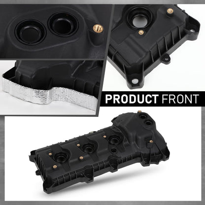 G-PLUS Engine Valve Cover Set Compatible with Ford Edge 2011-2018 Fit Ford F150 Mustang 2011-2017 w/o Cam Sensor Port Hole, Non-Turbo Black