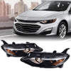 G-PLUS Headlights Assembly Compatible with Chevy Malibu 2019 2020 2021 Headlamps Set Pair Left & Right Front Halogen ‎Clear Lens Black Housing Amber Reflector,faros delanteros