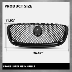 G-PLUS Front Center Upper Mesh Grille Compatible with Jaguar XF XFR 2012-2015 Black Product Details