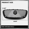 G-PLUS Front Center Upper Mesh Grille W/Emblem Compatible with Jaguar XF XFR 2012-2015 Gloss Black Grill
