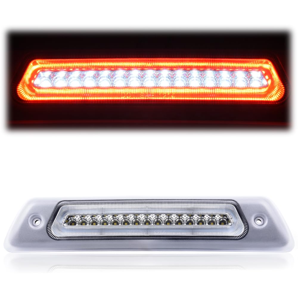 G-PLUS LED Third Brake Light Compatible With 2009-2014 Ford F150 High Mount Rear 3rd Cargo Tail Lamp Waterproof(Clear lens Chrome Housing)