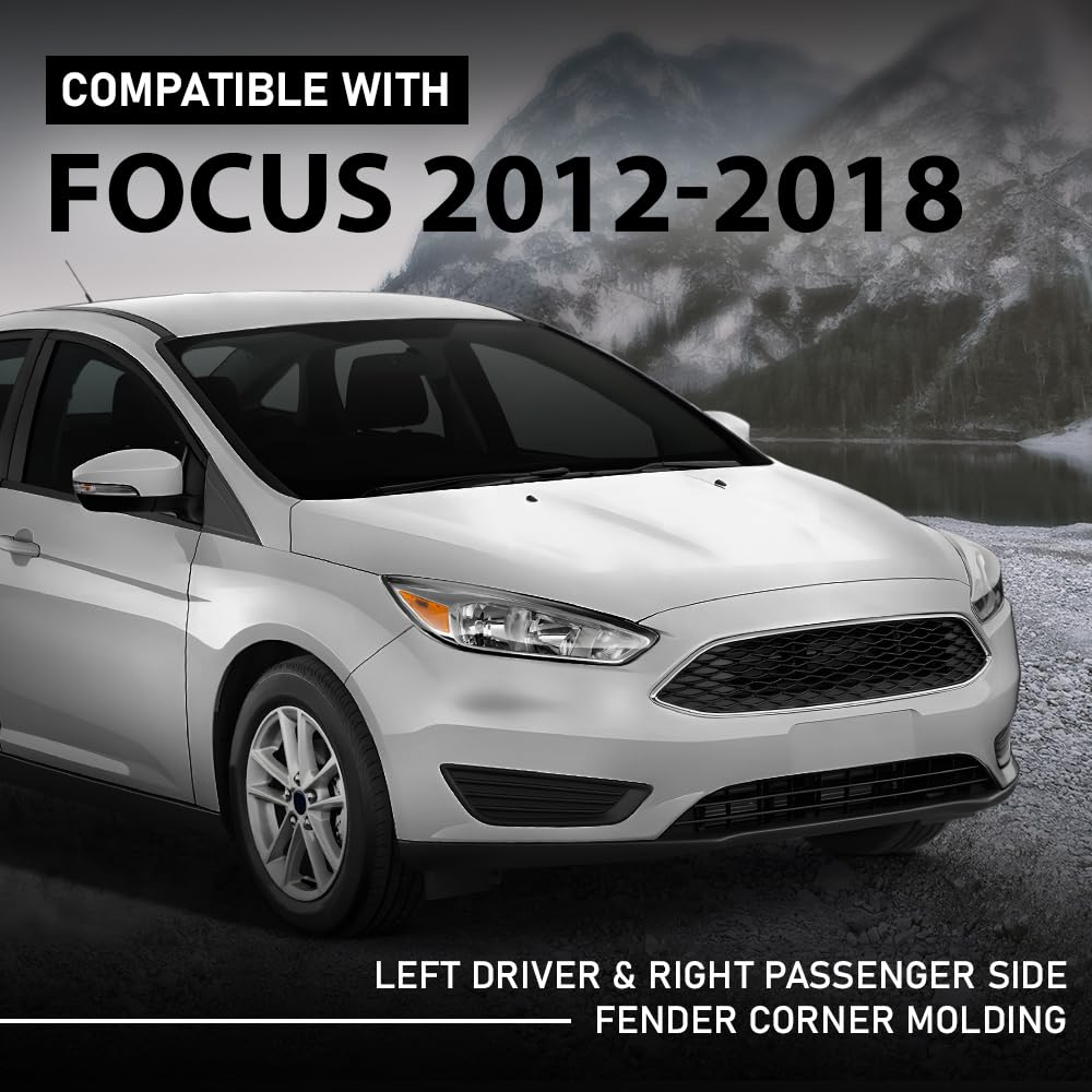 G-PLUS Pair Window Mirror Fender Corner Molding Cap Triangle, Compatible with Ford Focus 2012-2018, LH & RH Side 2PCS, CP9Z16004A, CP9Z16003A