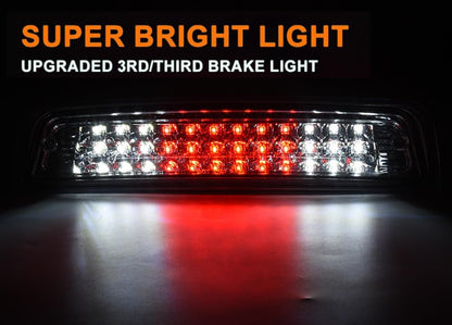 G-PLUS LED 3rd Third Brake Light Compatible with Dodge Ram 1500 2009-2017,Compatible with Dodge Ram 2500 3500 2010-2017 High Mount Dual Row Stop Cargo Lamps Clear Lens Chrome Housing