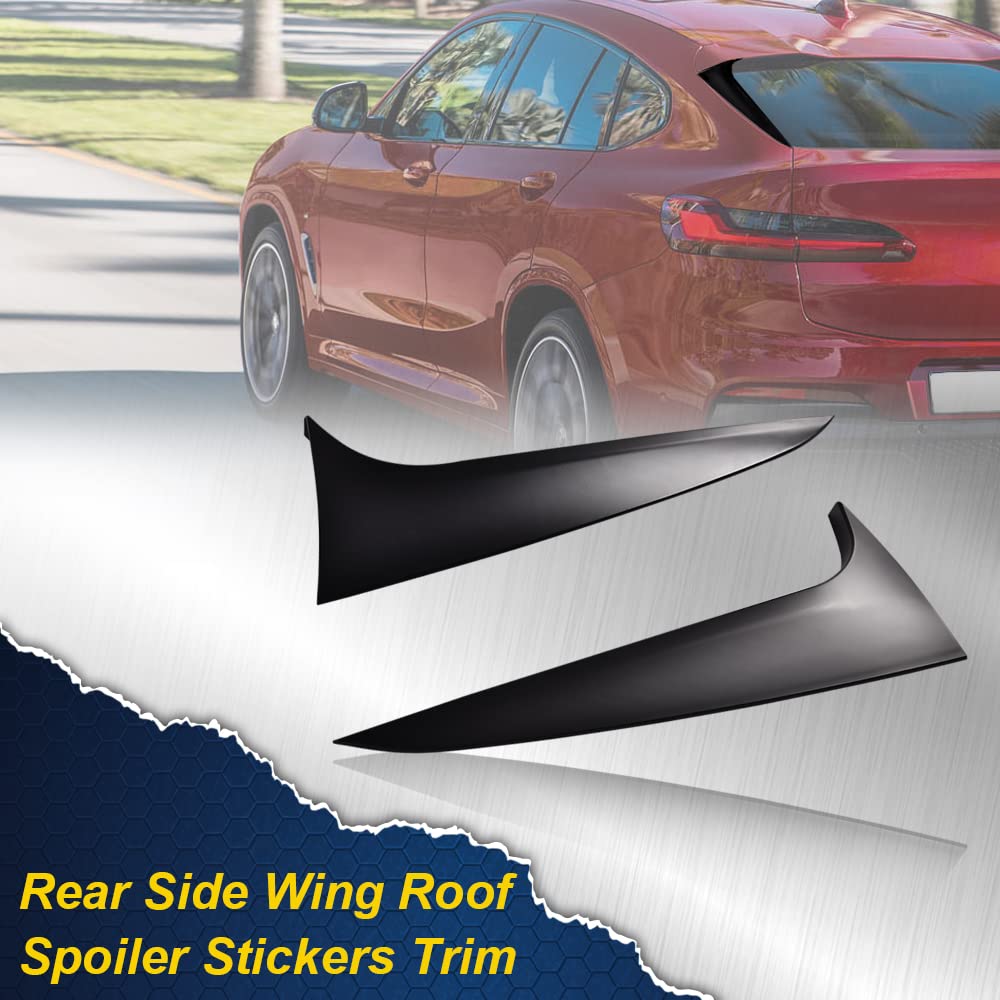 G-PLUS Rear Window Spoiler Side Wing Trim Cover Compatible with BMW X4 2019-2020 All Models (Matte Black)