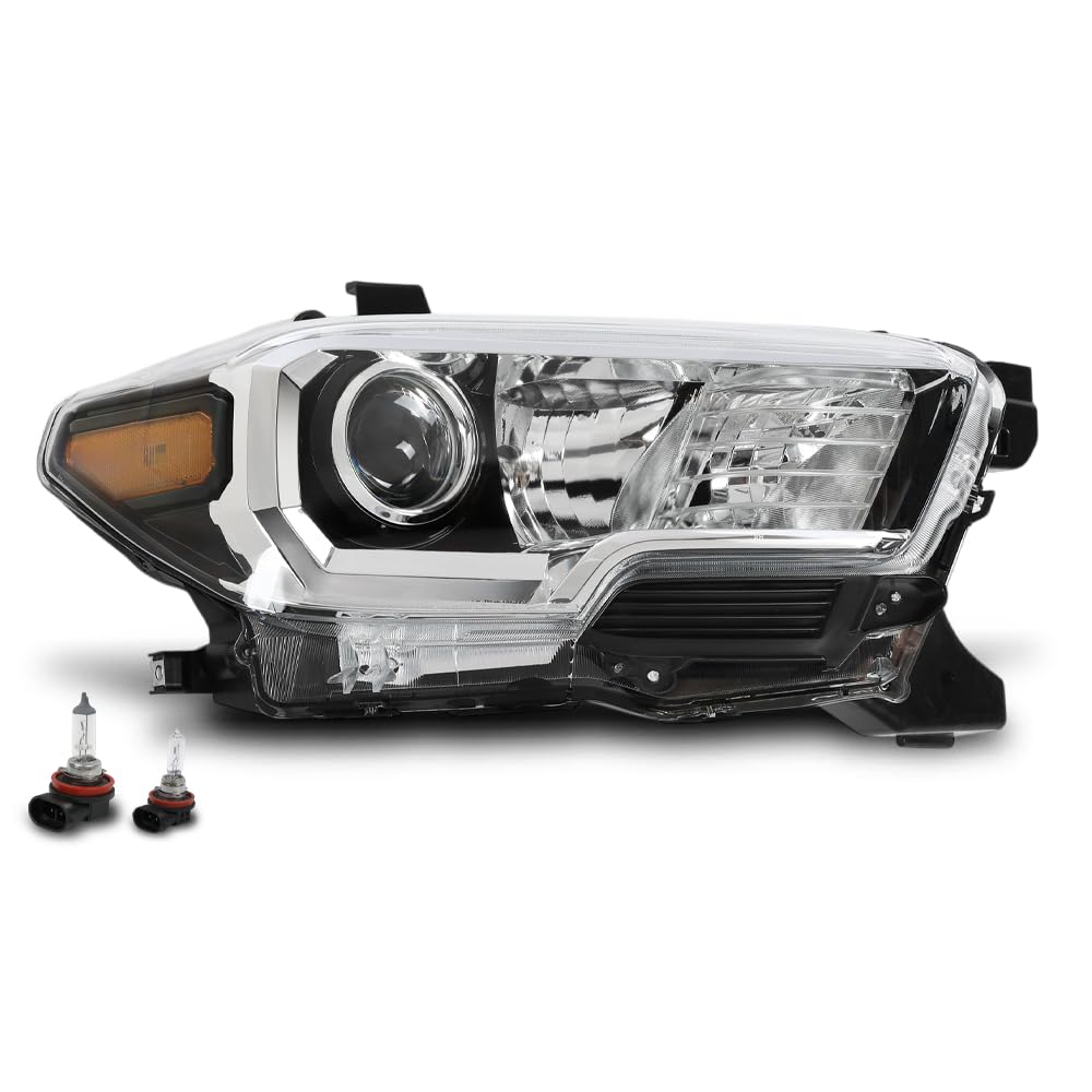G-PLUS Headlight Assembly Right Side w/o LED Daytime Running Compatible with Toyota Tacoma 2016-2017 8111004260, 8111004250, 8111004261, 8111004262, TO2503243 No Modification Needed White