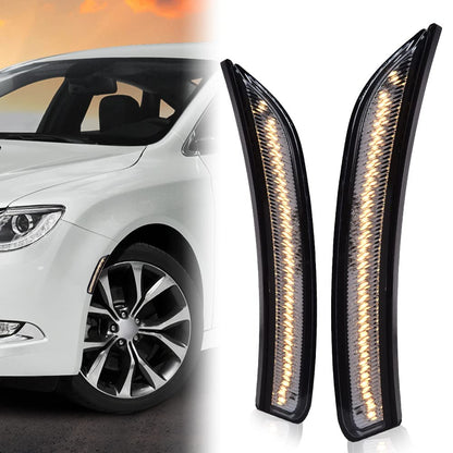 G-PLUS Side Marker Light Compatible with Chrysler 200 2015 2016 2017 68206450AA 68206449AA CH2551131 CH2550131 Front Left and Right Side Markers Corner Lamp Parking Light Cornerlight Smoked