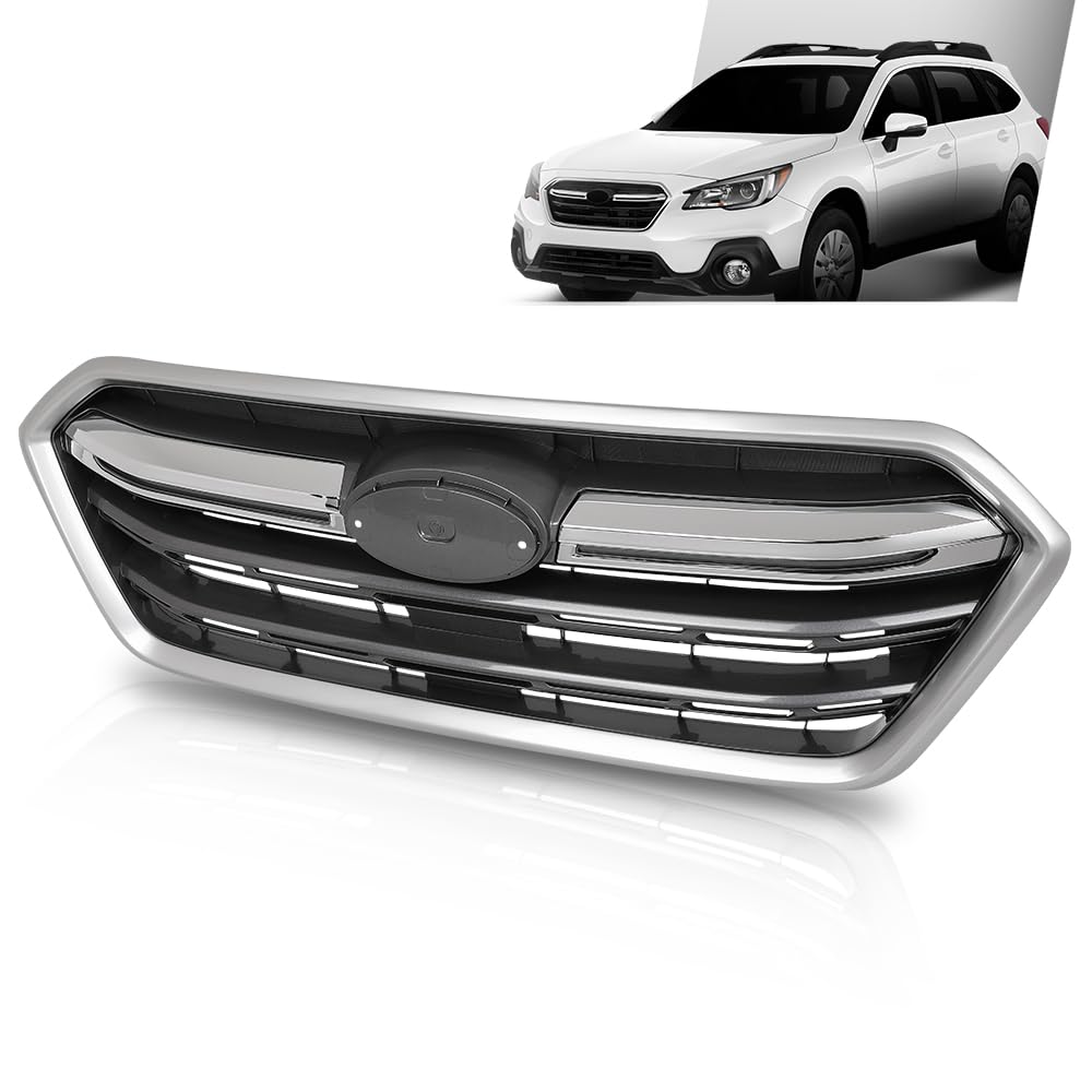 G-PLUS Front Replacement Grille Grill Chrome Compatible with Subaru Outback 2018-2019 91121AL16B, SU1200173