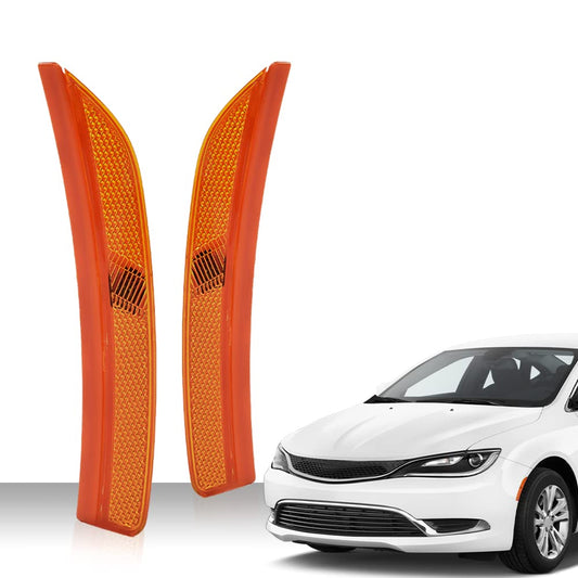 G-PLUS Side Marker Light Compatible with Chrysler 200 2015 2016 2017 68206450AA 68206449AA CH2551131 CH2550131 Front Left and Right Side Markers Corner Lamp Parking Light Cornerlight Amber