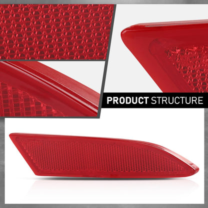 G-PLUS Rear Right Bumper Reflector, Compatible with Ford Focus S SEL Titanium 2012-2018, Passenger Side, FO1185101, BM5Z13A565A