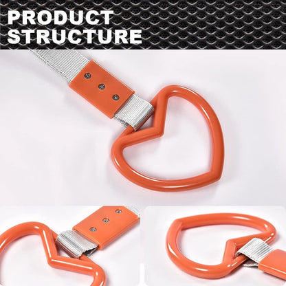 G-PLUS JDM Tsurikawa Ring Heart Subway Train Bus Car Handle Hand Straps Drift Charm,Rear Bumper Warning Ring (Orange)
