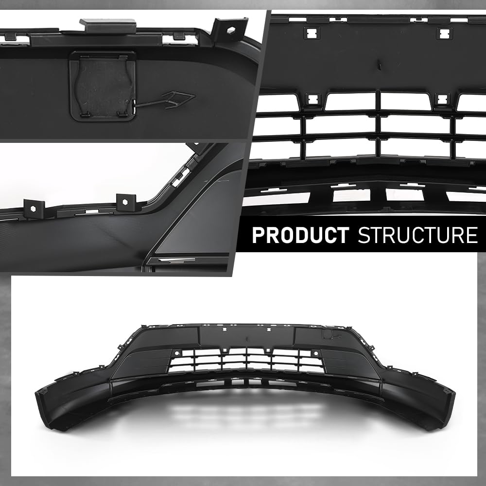 G-PLUS Bumper Cover Front Lower Compatible with Cadillac XT4 2019-2023 With Sensor Holes Black