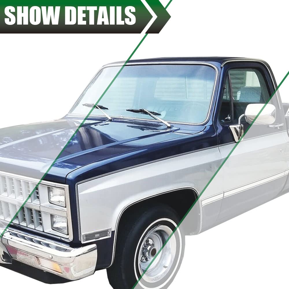 G-PLUS Front Side Marker Lights Assembly Compatible With 1981-1991 Chevy Blazer/GMC Jimmy C/K R Pickup,915557,915558,GM2550115,GM2551107 Side Chrome Bezel Marker Lamps Pair (Smoky Lens)