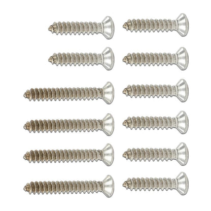 G-PLUS Headlight & Bumper Bezel Trim Screw Kit Chrome Silver Stainless Steel (Thread #8,Length 3/4" and 1 1/8",Torx Pan Head with a 9/32" Outside Diameter)