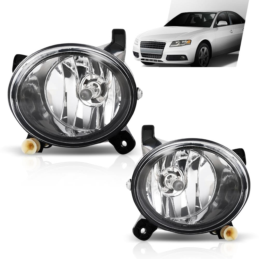 G-PLUS Pair Fog Lights Lamps Assembly, Compatible with Audi A4 S4 Q5 B8 2009-2012/ Audi Allroad 2012-2015, Left Driver & Right Passenger Side 2PCS