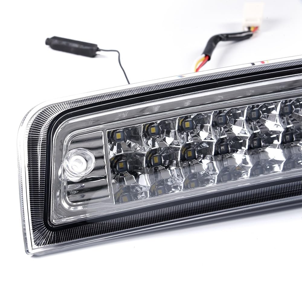G-PLUS LED 3rd Third Brake Light Compatible with Dodge Ram 1500 2009-2017, Fit Dodge Ram 2500 3500 2010-2017 3rd High Mount Stop Lamp, Clear Lens Chrome Housing