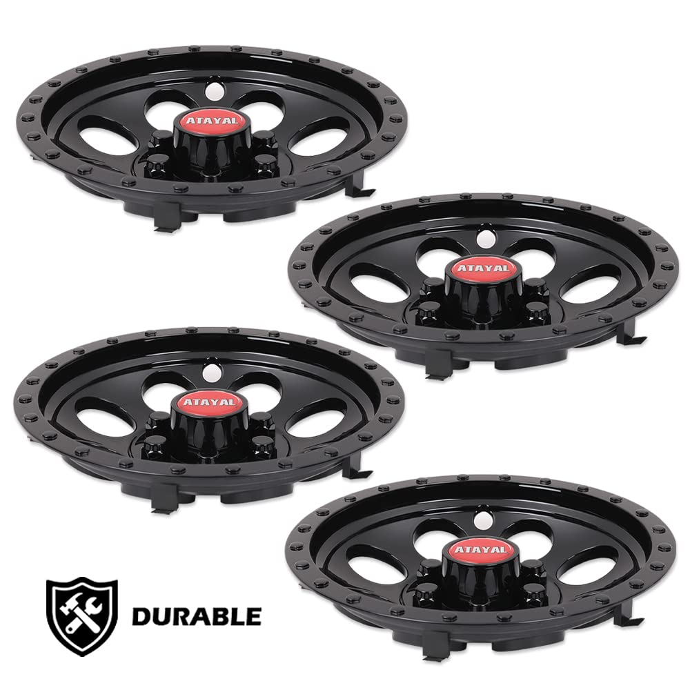 G-PLUS 10" Black Wheel Cover Hub Caps Compatible with EZGO Club Car and Yamaha Golf Cart Hubcaps Set of 4