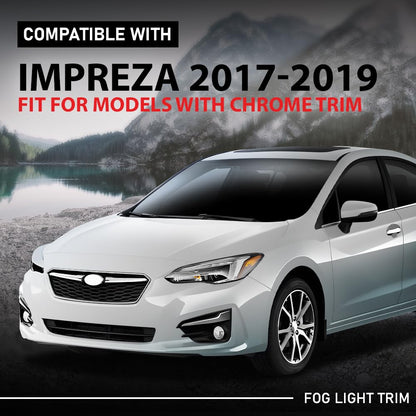 G-PLUS Fog Light Trim Compatible with Driver and Passenger Fit Subaru Impreza 2017-2019, Fit For Models with Chrome Trim 57731FL040