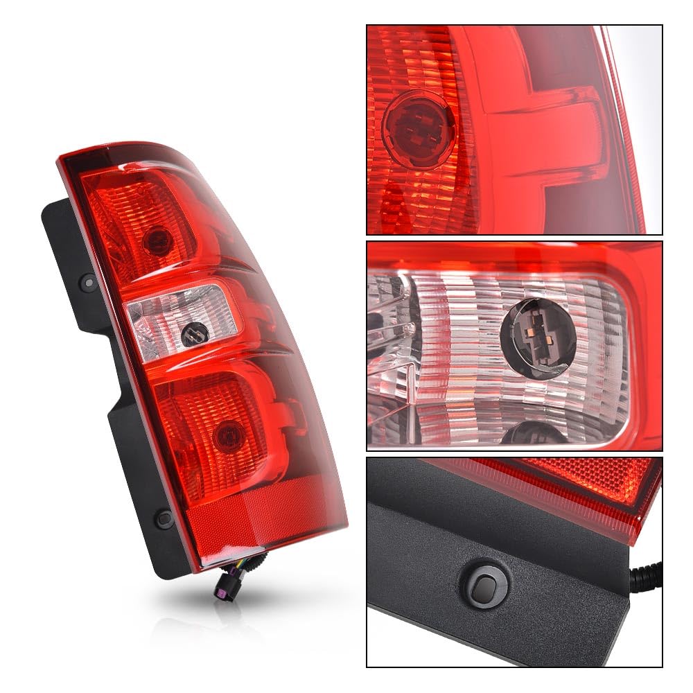 G-PLUS Right Tail Light Assembly w/Harness Compatible with Chevy Suburban 1500 2007-2014, Fit Chevy Suburban 2500 LTZ 2007 Rear Brake Lamp, 22837924, GM2801196, Red Lens