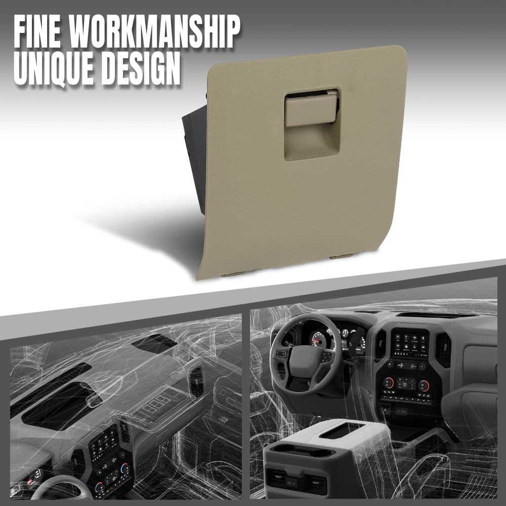 G-PLUS Dash Knee Center Glove Storage Box Cubby Compatible with Ford F250 F350 Super Duty 2005-2007 Beige