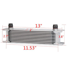 G-PLUS 10 Row Oil Cooler for Universal AN10-10AN Aluminum Additional Angle