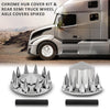 G-PLUS Chrome Hub Cover Kit, 33mm Front & Rear Semi Truck Wheel Axle Covers Spiked, Fit Semi-Trucks 20", 22.5" and 24.5" Hub Piloted Wheels