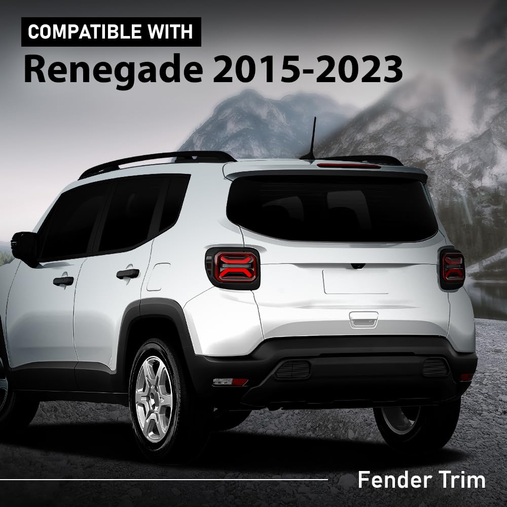 G-PLUS Rear Door Molding Fender Flare Trim Compatible with Jeep Renegade 2015-2023 Fender Flares Wheel Opening Panel 5XB67LXHAA, CH1790104 Driver Side