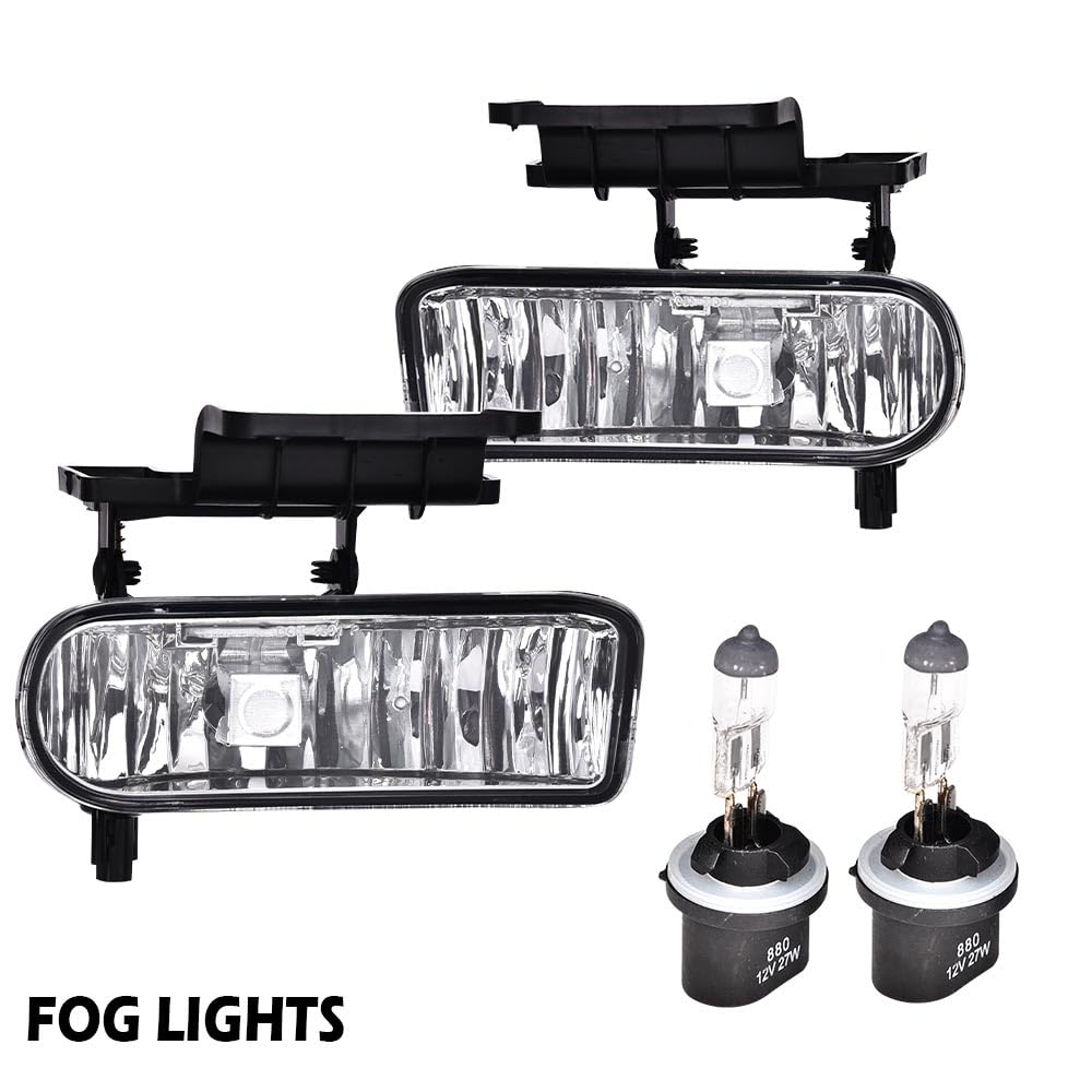G-PLUS LED DRL Headlights & Fog Lights Compatible With 1999-2002/Chevy Silverado 1500/2500 2000-2006/Suburban Tahoe 1500 2500 Headlamps & Fog Lamps 6pcs Chrome Housing Amber Reflector,faros delanteros