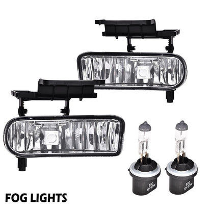 G-PLUS LED DRL Headlights & Fog Lights Compatible With 1999-2002/Chevy Silverado 1500/2500 2000-2006/Suburban Tahoe 1500 2500 Headlamps & Fog Lamps 6pcs Chrome Housing Amber Reflector,faros delanteros