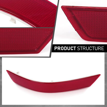 G-PLUS Pair Rear Bumper Reflector Light, Compatible with Benz ML-Class ML320 ML350 ML550 ML63 2008-2011, Left & Right Side 2PCS, 1648200374, 1648200674