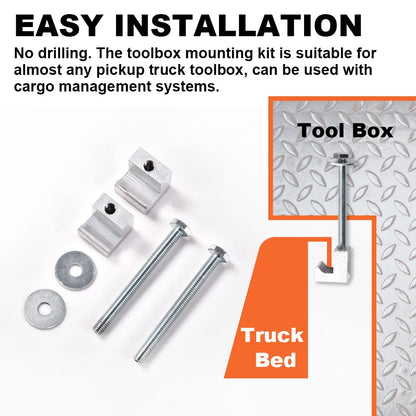 G-PLUS Truck Tool Box Mounting Kit, Rail Mounting Clamp Kit,J Hook Crossover Pickup Mounting Clamp Tiedown Universal Fit,Easy Mount-Silver (4Pcs)