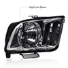 G-PLUS Headlights Compatible with Ford Mustang 2005-2009 Factory Halogen Headlamps Pair Clear Lens Chrome Housing Amber Reflector,faros delanteros