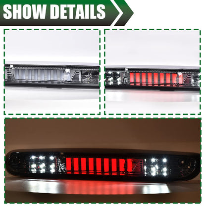 G-PLUS LED Third Brake Light Compatible With 07-14 Chevy Silverado/GMC Sierra,3RD LED Bar Brake/Cargo Light,Type I (Smoky lens Chrome Housing Amber Reflector)