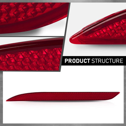 G-PLUS Pair Rear Bumper Reflector, Compatible with Ford Mustang EcoBoost 2015-2017, LH Driver & RH Driver Side 2PCS, FR3Z15A448A, FR3Z15A449A