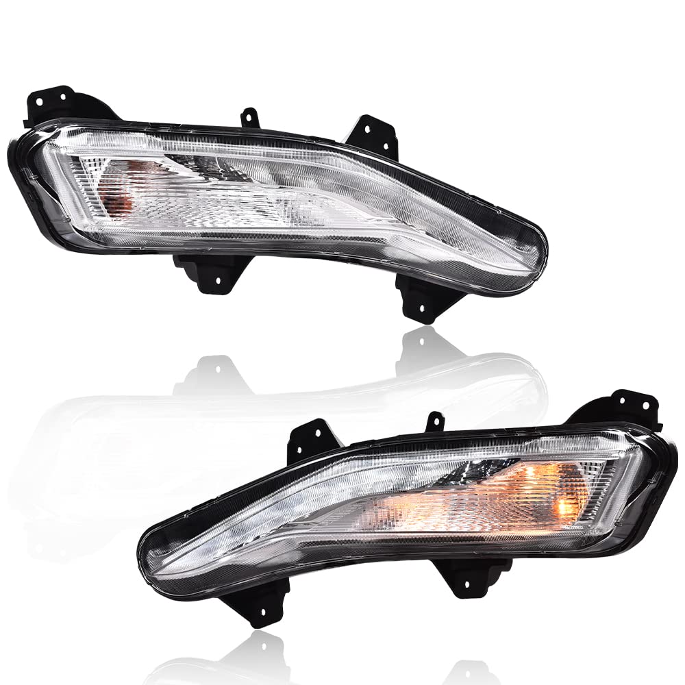 G-PLUS Front Bumper Fog Lamp Turn Signal Light Compatible with Chevy Malibu 2019 2020 2021 2022 84575553 84575552 Left Right Driving Fog Lamp Bumper Turn Signal Light Assembly