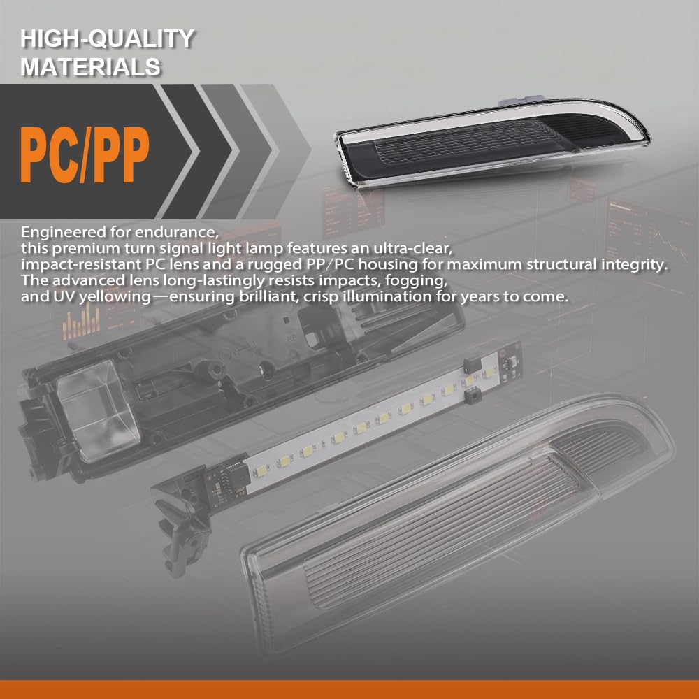 G-PLUS Front Right Side Fender Turn Signal Light Lamp Compatible with Porsche Panamera 970 97 2010-2016 97063104401 Direct OE Replacement Black