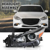 G-PLUS Projector Halogen Headlight LH Driver Side Compatible with Mazda 3 2017-2018 4-Door Sedan & Hatchback Clear Lens Black Housing Amber ReflectorBumper Headlamps,faros delanteros