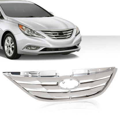 G-PLUS Front Grille Assembly, Compatible with Hyundai Sonata 2011 2012 2013 Chrome ABS Plastic Grill HY1200154, 863503S100