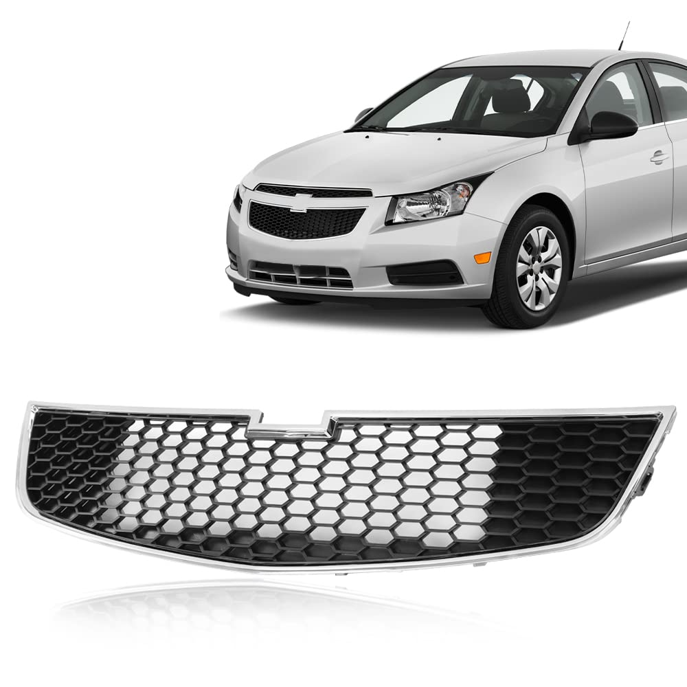 G-PLUS Front Bumper Grill Compatible with Chevy Cruze 2011 2012 2013 2014 (Not fit ECO model) GM1200624, 95225615 Front Lower Bottom Grille Black
