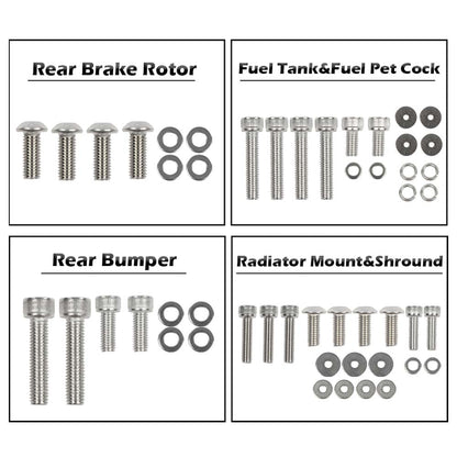 G-PLUS ATV Bolt Screw Kit Set 378 Piece Compatible with Yamaha Banshee 350 YFZ350 1987-2006 Polished Stainless Silver Color Iron
