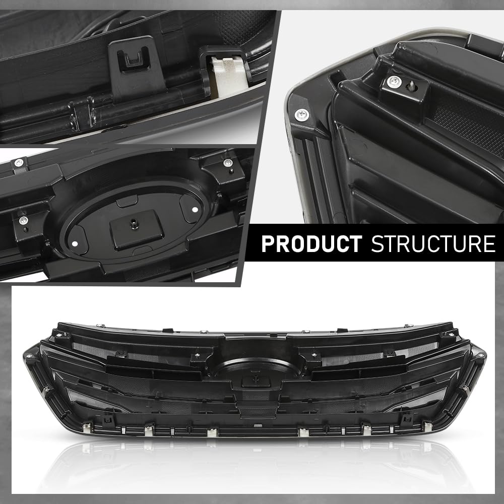 G-PLUS Front Bumper Grille Assembly Compatible with Subaru Legacy 2018-2019, With black molding 91121AL21A, SU1200179