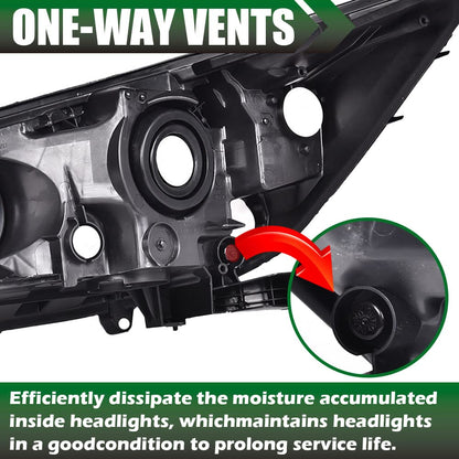 G-PLUS Headlights Compatible with 2013 2014 4-Door Sedan Honda Accord Factory Style Automotive Headlamps Assembly (Black Passenger & Driver Side(Left+Right)),faros delanteros