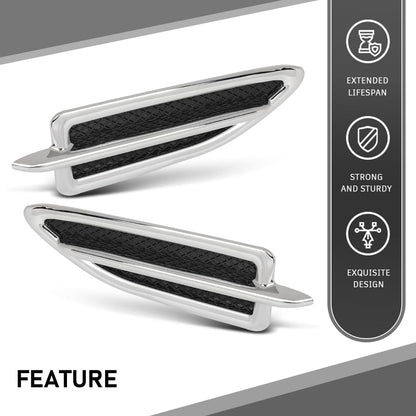 G-PLUS Pair Fender Vent Insert Chrome Molding Trim, Compatible with Ford Escape 2013-2015, LH Driver & RH Passenger Side, CJ5Z16228AB, CJ5Z16228AA, FO1267100, FO1266100