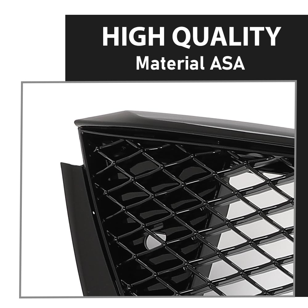 G-PLUS Front Bumper Hood Grille Grill Mesh Compatible with Cadillac CT5 2020-2024 84517549, 84613162, 84934970 Gloss Black