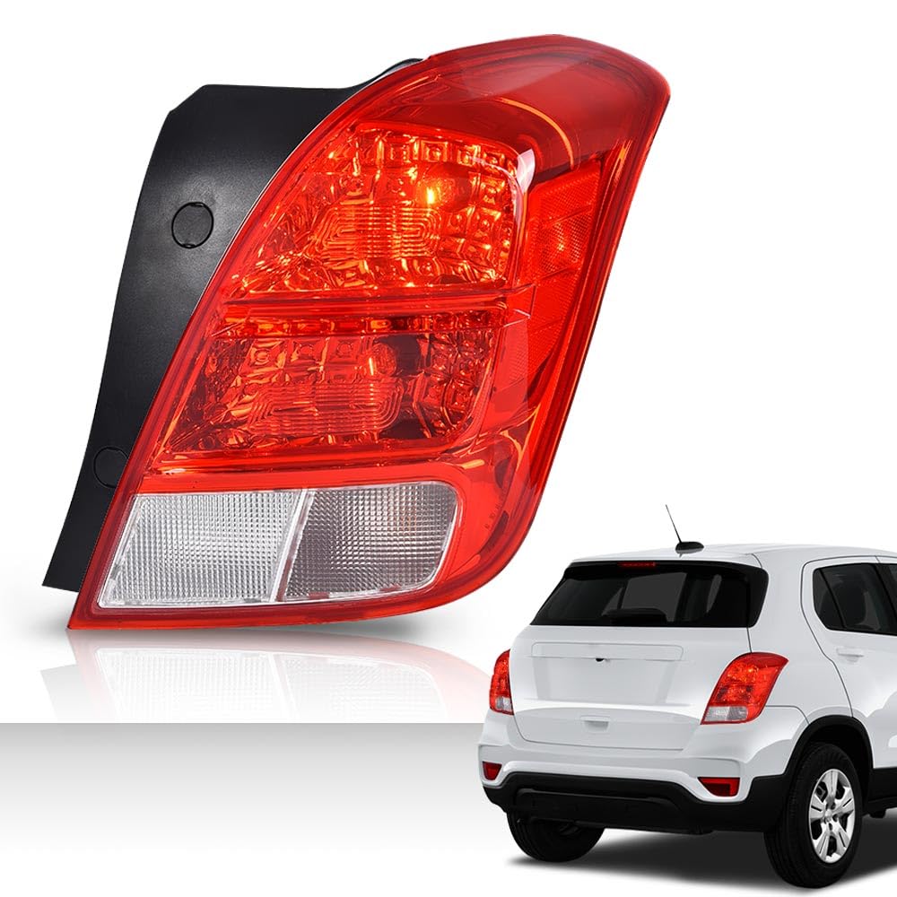 G-PLUS Tail Light Brake Lamp W/Bulbs Compatible with Chevy Trax 2013-2016/LS 2017-2019 GM2801272, 42599455 Red Lens Chrome Housing Right Passenger Side Luces Traseras Rear Brake Lamps Assembly