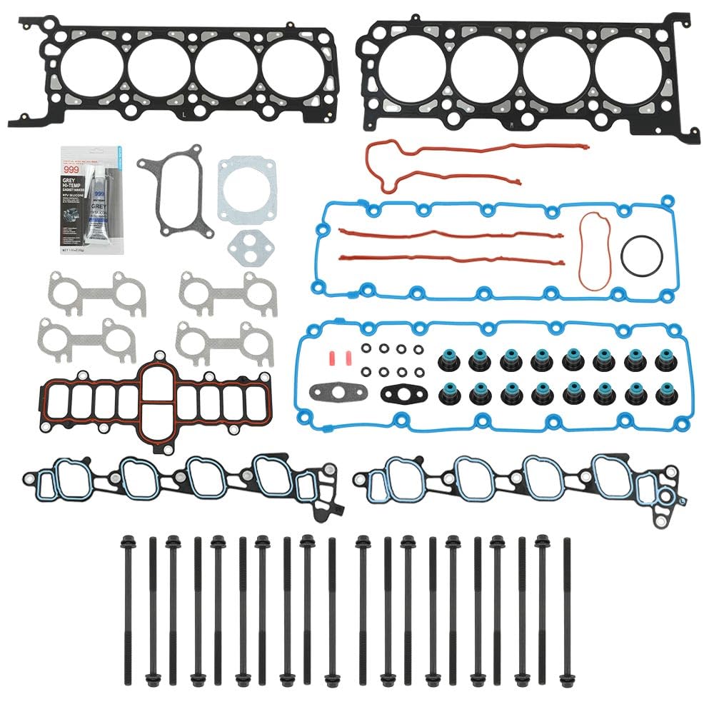 G-PLUS Head Gasket Set Bolts Compatible with Ford F150 F250 F350 Super Duty 2000-2004/Ford E150 E250 E350 E450 2000-2003,Fit Ford Expedition Excursion 2000-2005 HS9790PT-15, ES72798