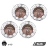 G-PLUS Chrome Wheel Covers Rear Axle Hub Caps 4 PCS Compatible with Most of 10 Holes 22.5" & 24.5" Semi-Truck Wheels with 11.25" Bolt Circle Wheels with 33mm Thread-On Lug Nut Covers